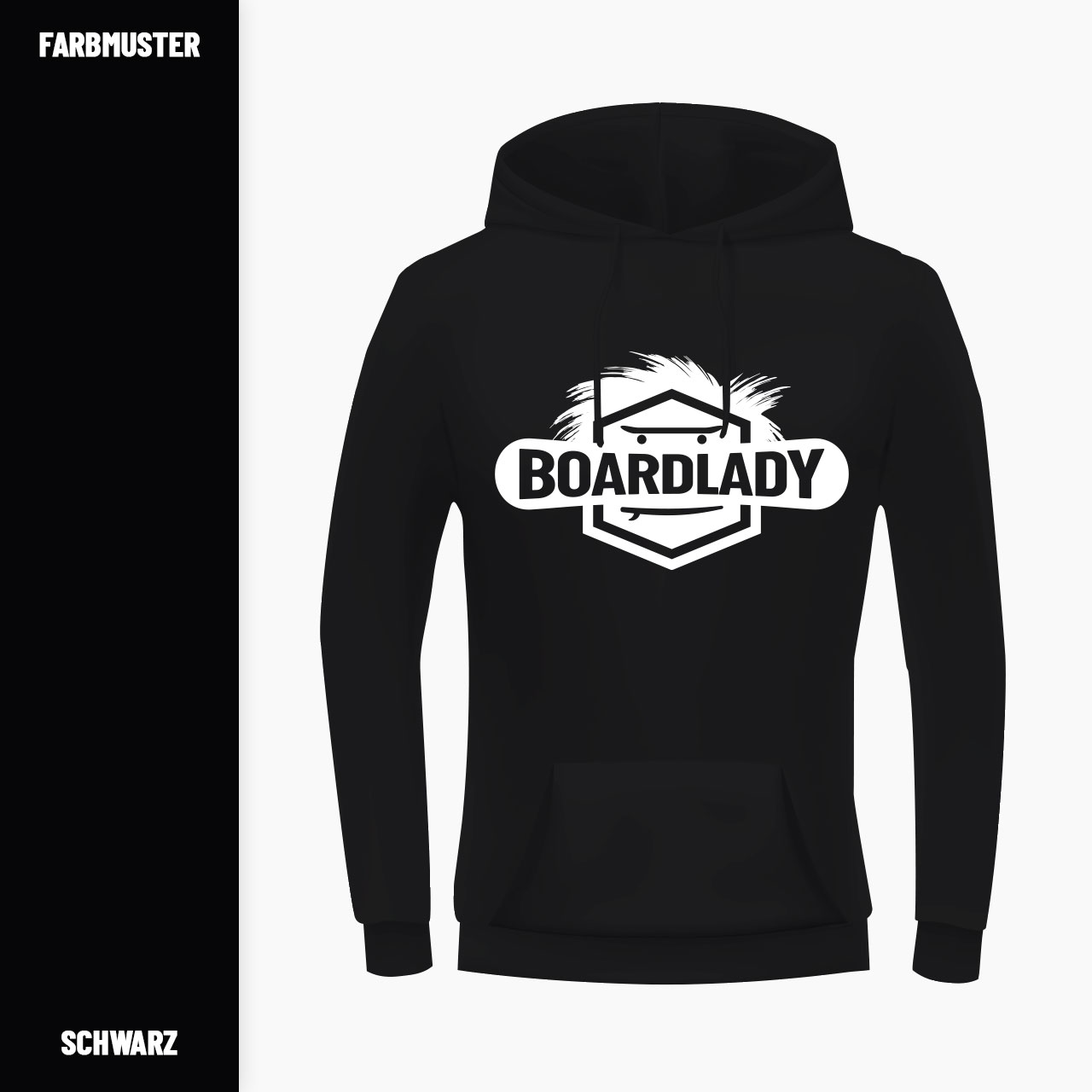 hoodie damen premium board lady 01 color b schwarz