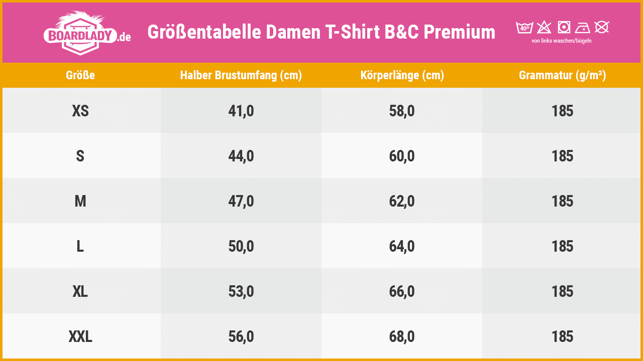 premium t shirt damen board lady b&c rundhals