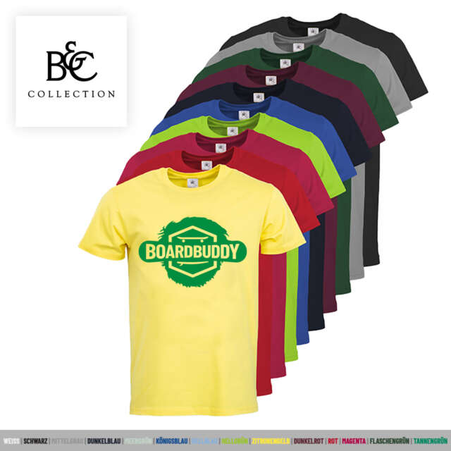 Premium T-Shirt Herren BOARD BUDDY B&C Rundhals